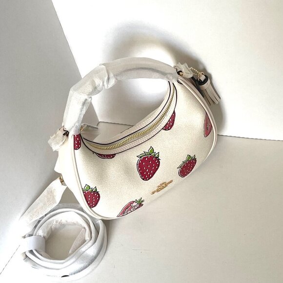 Coach Carmen Mini Crossbody Bag Strawberry White CAL01 Crossbody ORGPKG - Picture 9 of 13